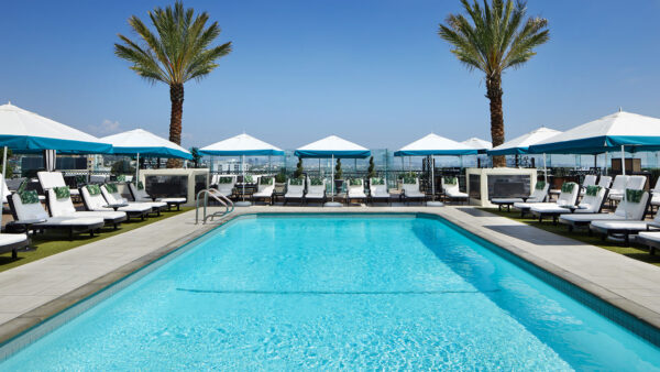 Rooftop pool at the London West Hollywood at Beverly Hills.