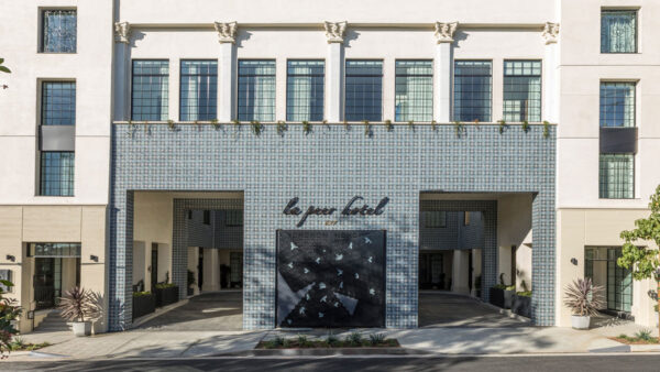 Exterior of Kimpton La Peer hotel. West Hollywood, California.