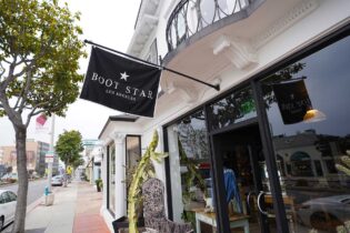 Exterior view of shops along Sunset Plaza in West Hollywood.