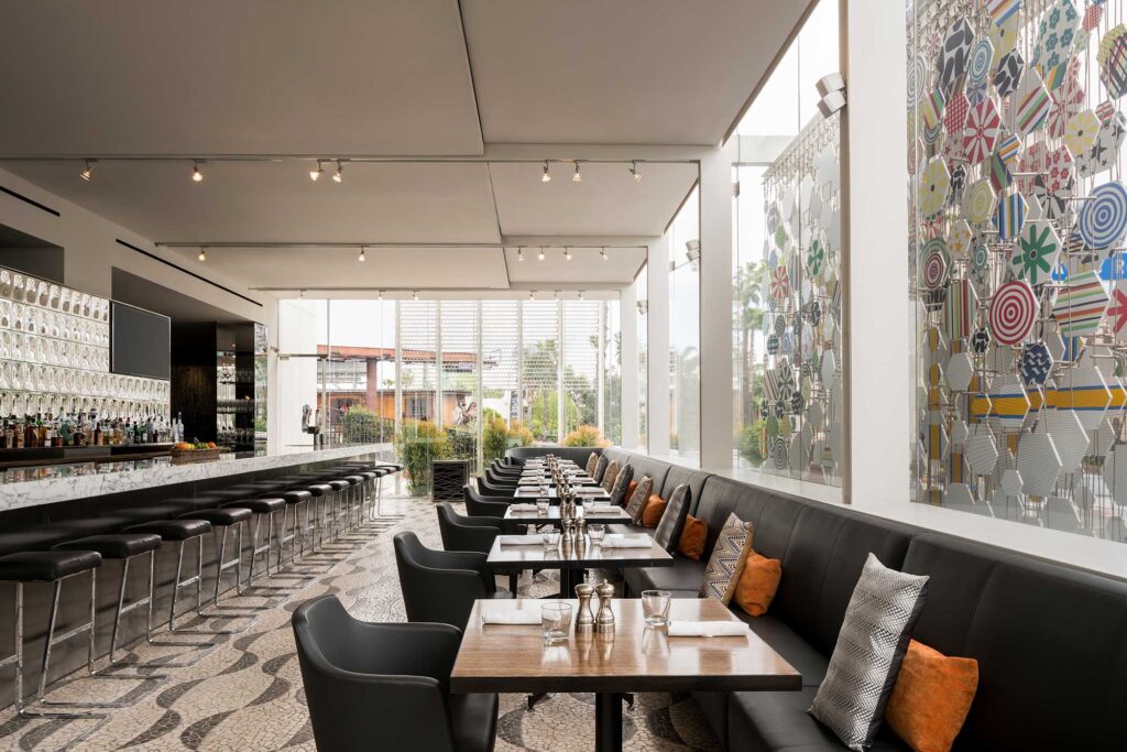 Interior of Riot House Restaurant & Bar at the Andaz West Hollywood