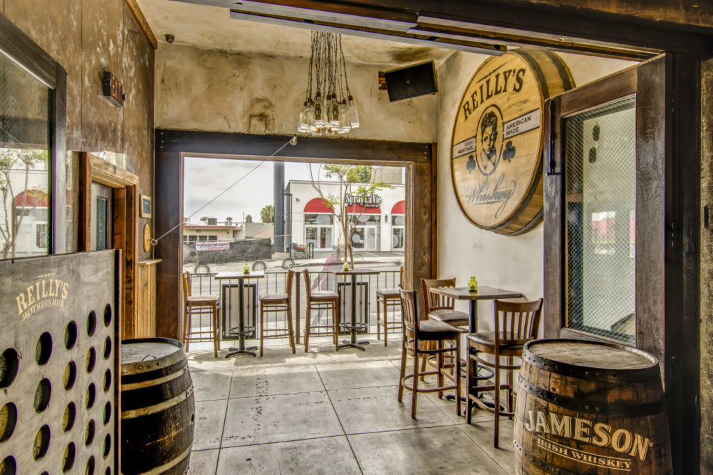 Interior shot of the bar at Rock and Reilly's on Sunset Boulevard. West Hollywood, CA.