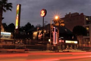 Exterior of The Roxy Theatre in West Hollywood, California