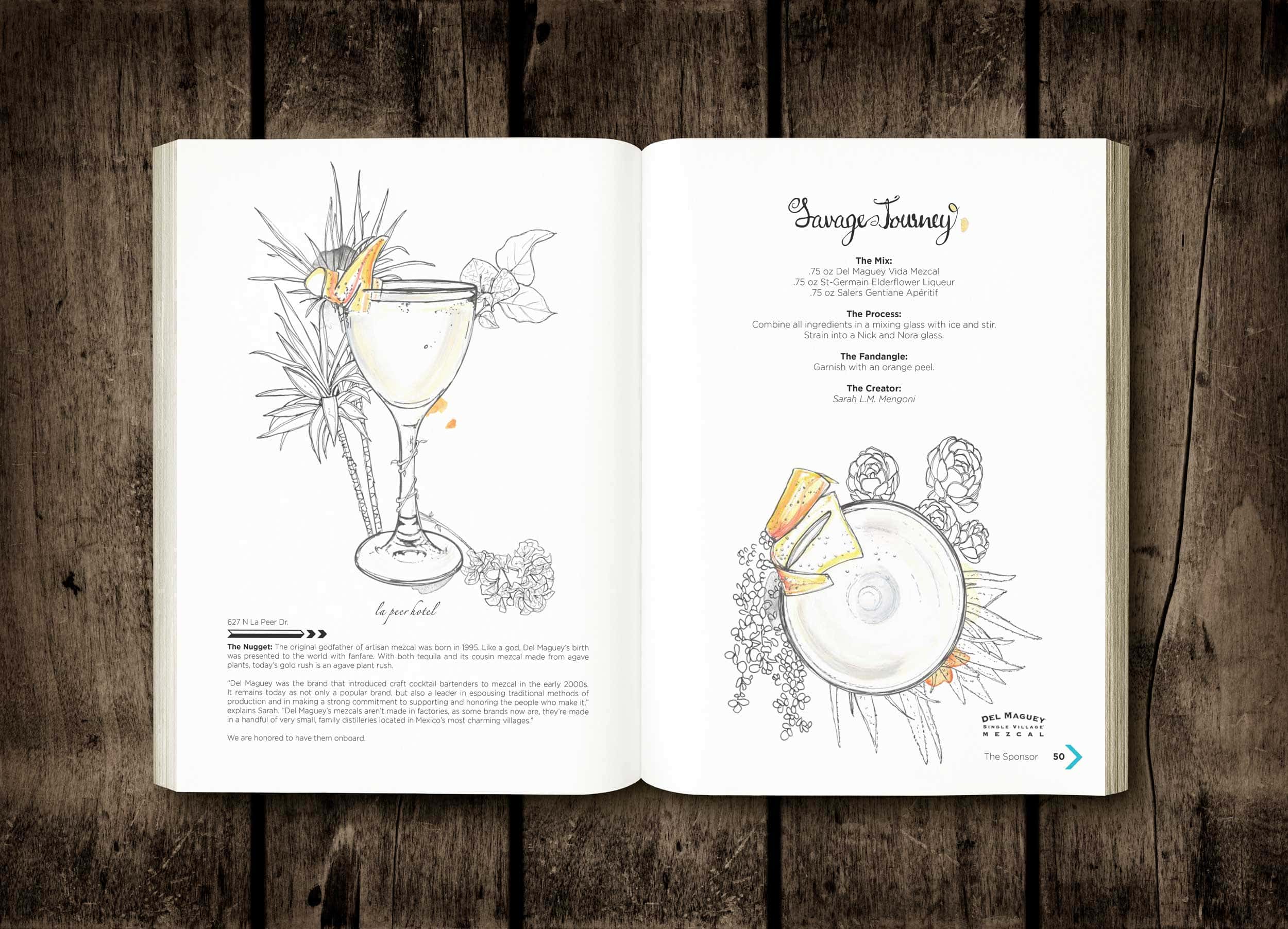 An open spread of Katie Brightside and Sarah L.M. Mengoni's new recipe book, "Once Upon a Cocktail."
