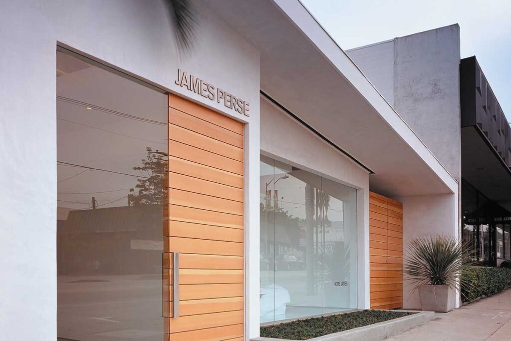 Exterior of James Perse clothing store in West Hollywood, California.