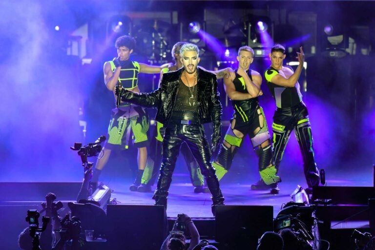 Adam Lambert performing 