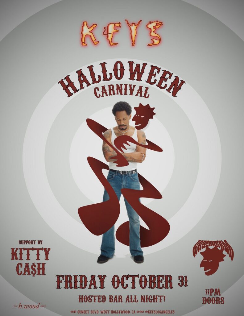 Flyer for a Halloween concert by Kaytranada at Keys Los Angeles in West Hollywood, California.