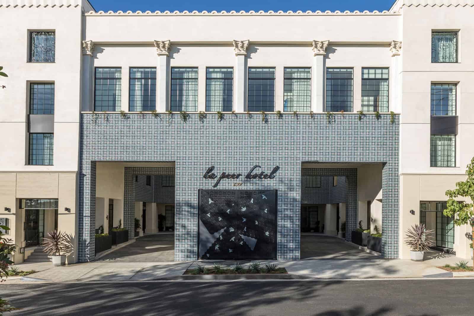 Overhead shot of an artfully plated steak dish at Casa Madera in West Hollywood, California.