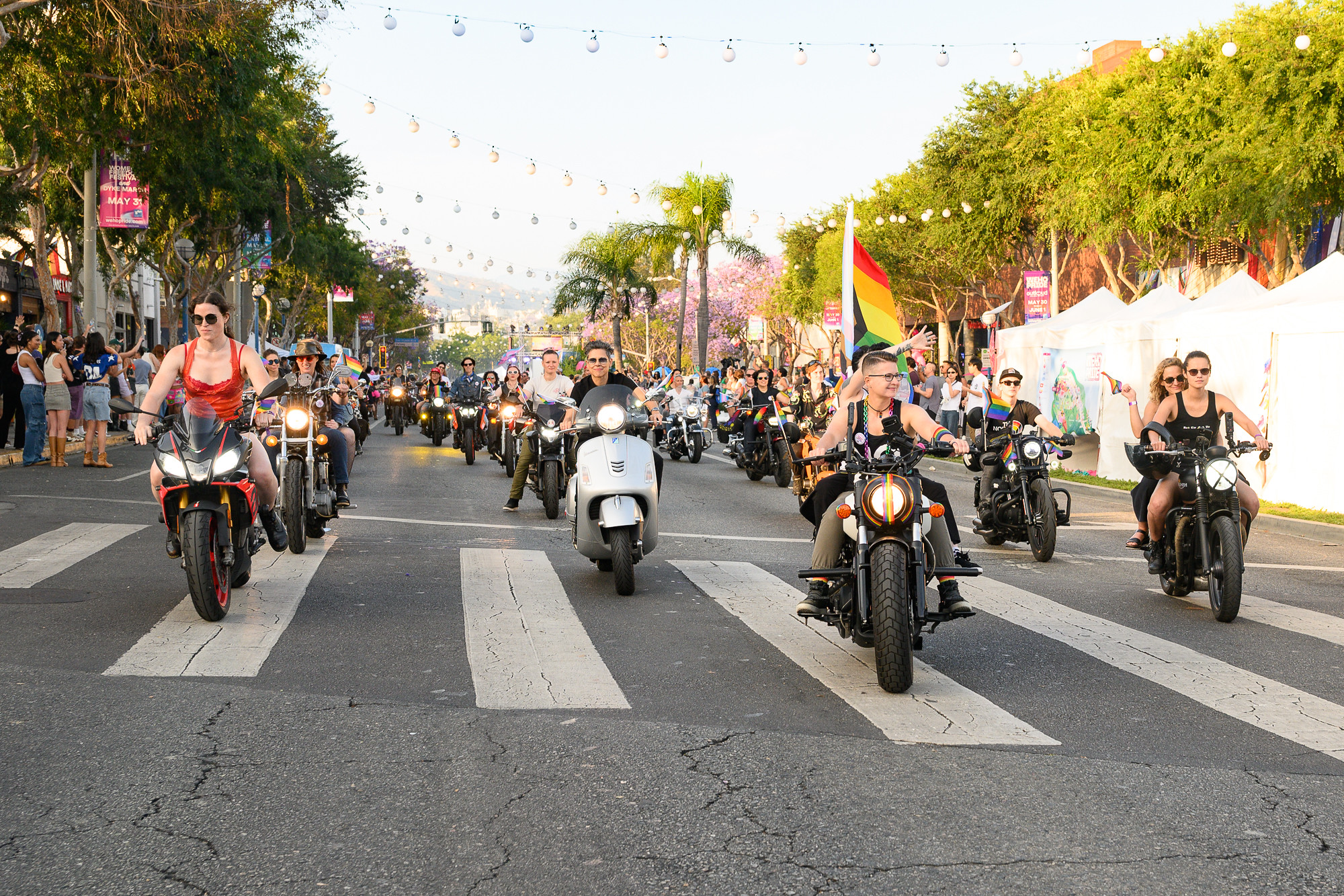 The Dyke March rolls down Santa Monica Boulevard. Photo provided courtesy of the City of West Hollywood. Some rights reserved. Photo credit: Jon Viscott