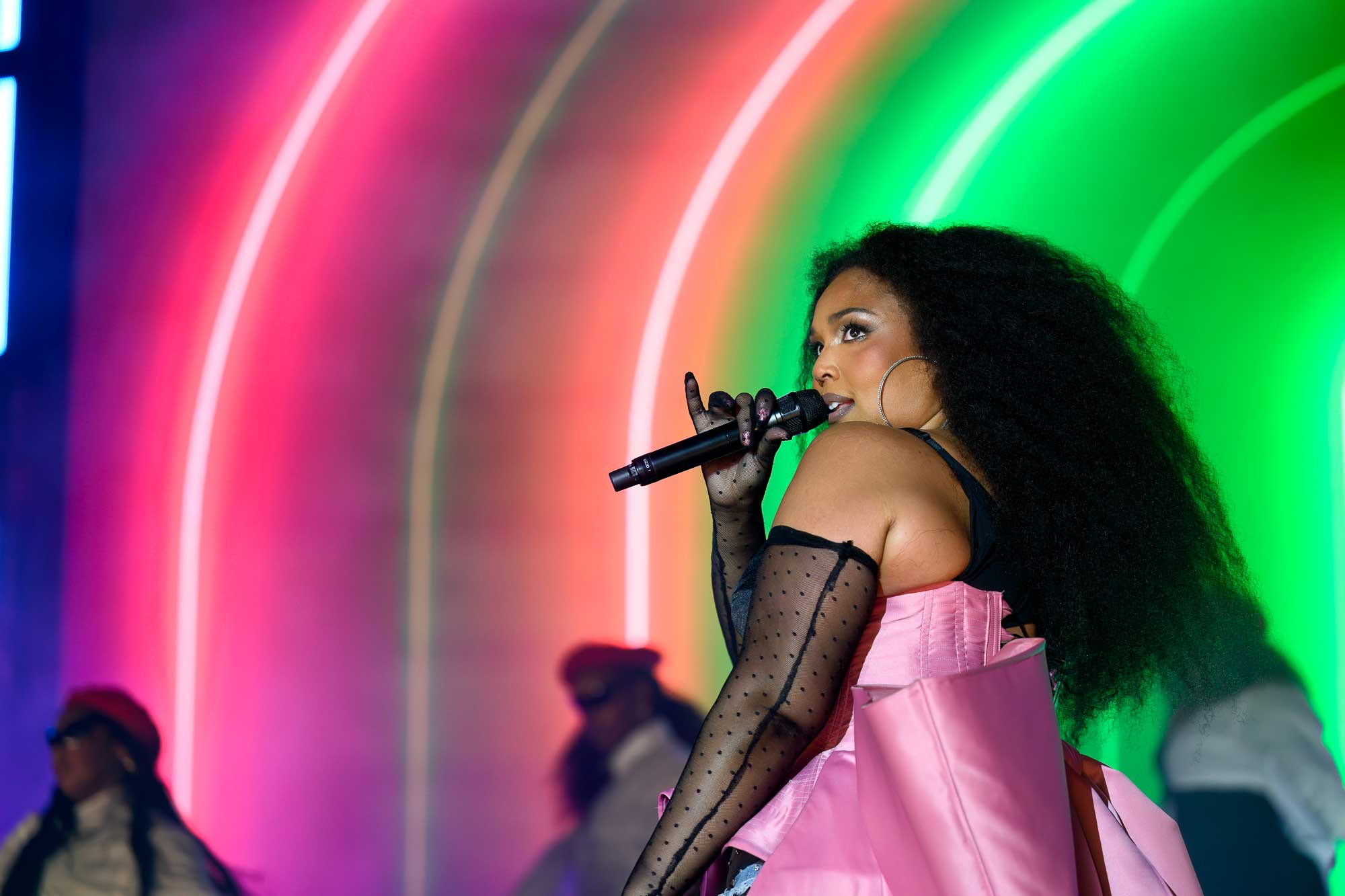 Singer Lizzo performs at the OUTLOUD music festival at WeHo Pride 2025. West Hollywood, CA.